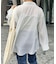袖ボタンスリットシアーシャツ