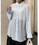 袖ボタンスリットシアーシャツ