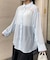 袖ボタンスリットシアーシャツ