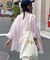 袖ボタンスリットシアーシャツ