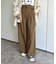 ピンストライプベルト付きタックパンツ