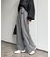 ピンストライプベルト付きタックパンツ