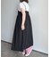 エンボス刺繍ギャザー切替キャミワンピース