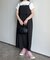 エンボス刺繍ギャザー切替キャミワンピース