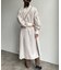 袖×ブザムリブ切替配色シャツワンピース