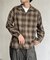【ユニセックス】起毛オンブレチェック開襟シャツ