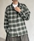 【ユニセックス】起毛オンブレチェック開襟シャツ