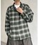 【ユニセックス】起毛オンブレチェック開襟シャツ