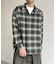 【ユニセックス】起毛オンブレチェック開襟シャツ