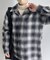 【ユニセックス】起毛オンブレチェック開襟シャツ