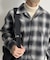 【ユニセックス】起毛オンブレチェック開襟シャツ
