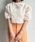 オーガンジー刺繍リボンブラウス