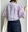 オーガンジー刺繍リボンブラウス