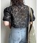 オーガンジー刺繍リボンブラウス