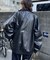 フェイクレザースタンドリブジャケット
