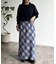 起毛チェックロングスカート