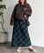 起毛チェックロングスカート
