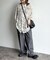 シアー長袖柄シャツ