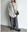 シアー長袖柄シャツ