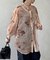 シアー長袖柄シャツ