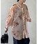 シアー長袖柄シャツ