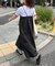 大柄エンボスギャザー切替キャミワンピース