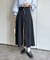 ベルト付きシフォンプリーツ切替スカート
