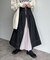 ベルト付きシフォンプリーツ切替スカート