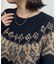 ネパールクルーネック求心柄ニットプルオーバー
