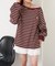【RAY CASSIN】マルチボーダーオフショルTシャツ/ルーズTシャツ