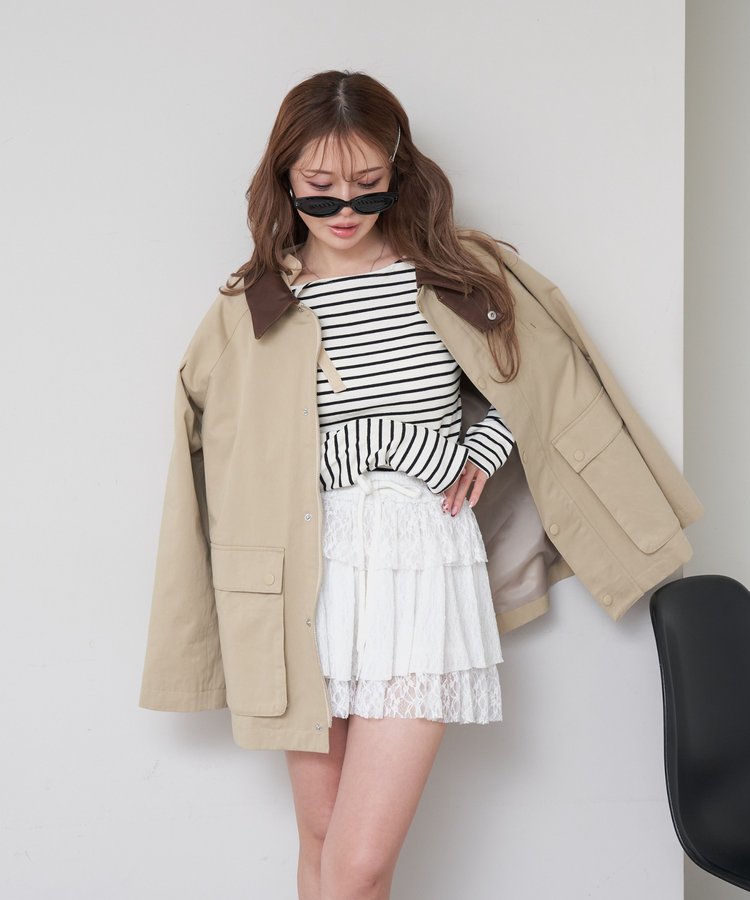 【RAY CASSIN】缶バッチ付きカバーオールジャケット