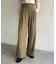 【全骨格細見え】ベルト付きハイウエストタックパンツ