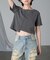 【RAY CASSIN】ピグメント切替刺繍Tシャツ