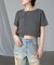 【RAY CASSIN】ピグメント切替刺繍Tシャツ