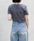 【RAY CASSIN】ピグメント切替刺繍Tシャツ