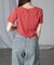 【RAY CASSIN】ピグメント切替刺繍Tシャツ