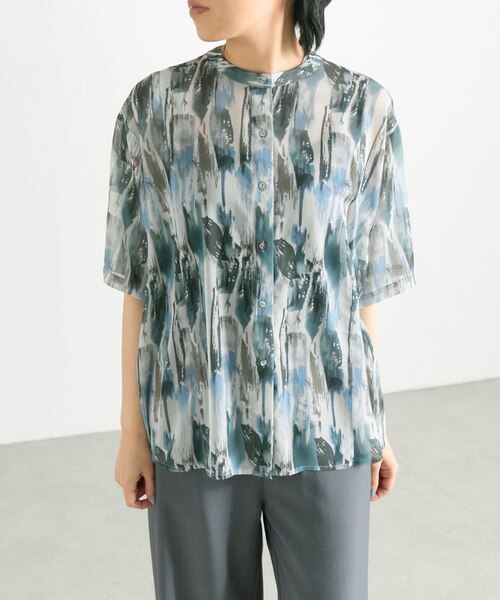 ear PAPILLONNER】柄シアーシャツ【SUM1 STYLE】｜パルグループ