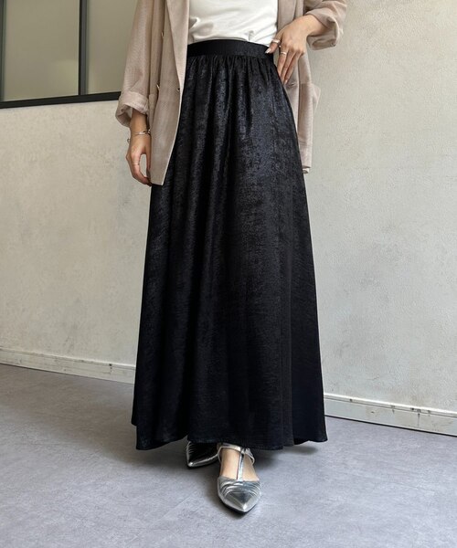 シャイニーサテンロングスカート｜パルグループアウトレットの