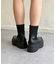 厚底ニットブーツ
