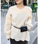 【mystic】モヘアライクベルトポーチ付きニット
