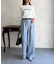 ベルト付きタックワイドパンツ
