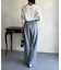 ベルト付きタックワイドパンツ