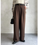 ベルト付きタックワイドパンツ