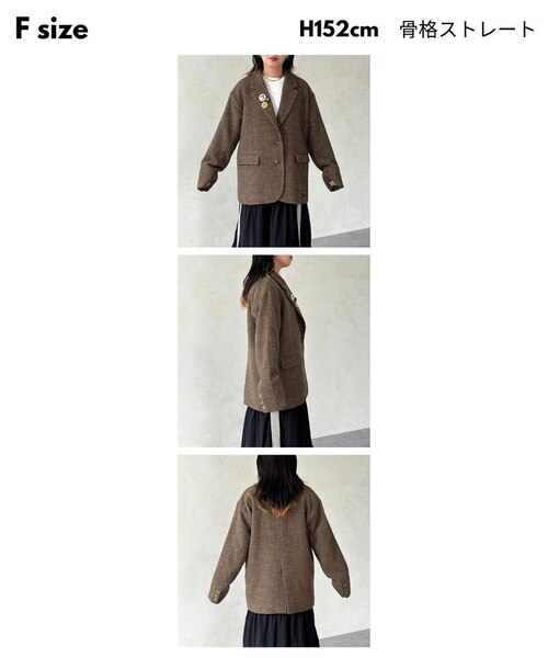 缶バッジ付きツイードテーラードジャケット｜パルグループアウトレット