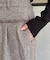 ツイード切替フリンジタックパンツ