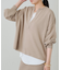 【Loungedress】和紙天竺スキッパーニット