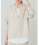 【Loungedress】和紙天竺スキッパーニット