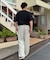 【Ciaopanic】ピグメントワッフルワイドパンツ