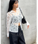 【WHO'S WHO gallery】フラワーレースニットシャツ