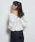【WHO'S WHO gallery】2WAYオフショルダーパフスリーブブラウス